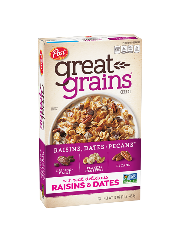 Great Grains Raisins, Dates & Pecans Cereal Box